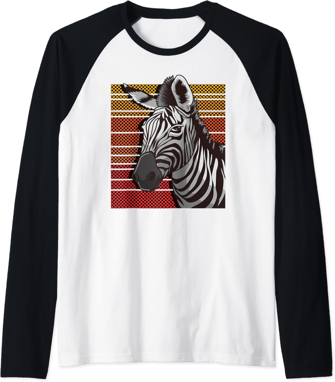 Retro Zebra 80s Zebra Zoo Animal Raglan Baseball Tee Amazon.co.uk
